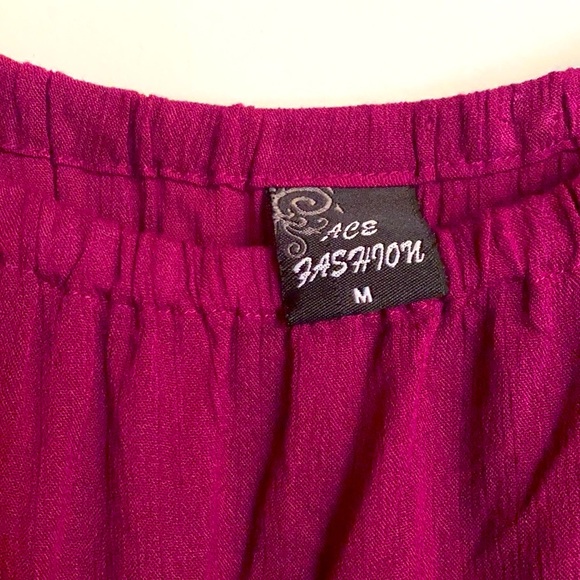 Bohemian Purple Gauzy Beaded Embroidered Dress - Picture 6 of 8